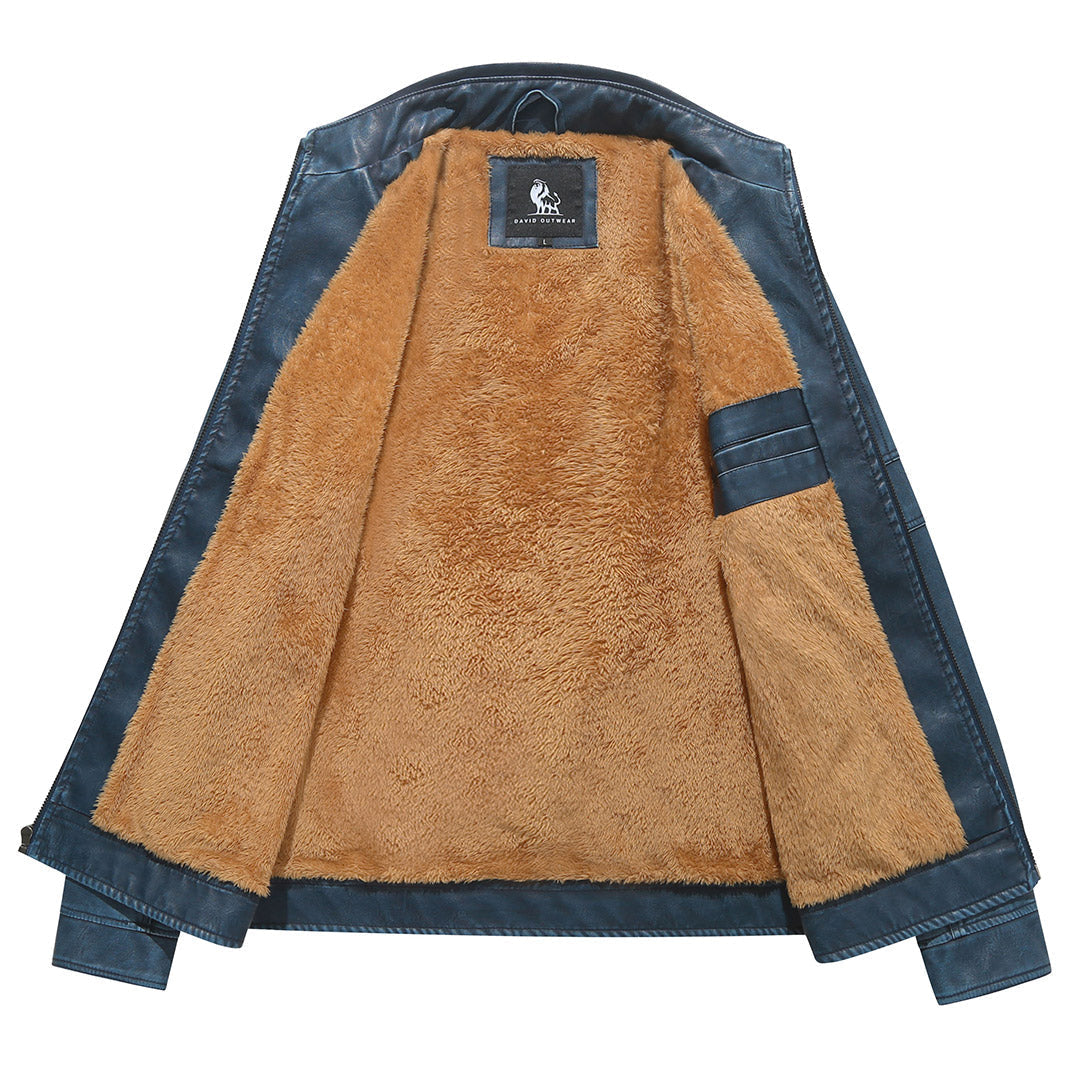 Chaqueta de forro polar estilo motorista