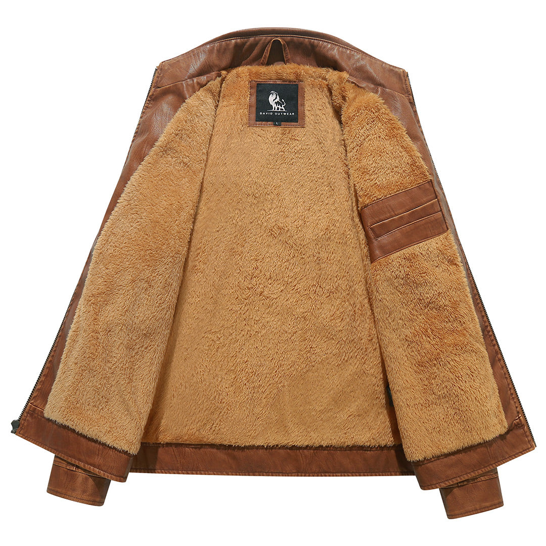 Chaqueta de forro polar estilo motorista