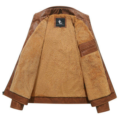 Chaqueta de forro polar estilo motorista