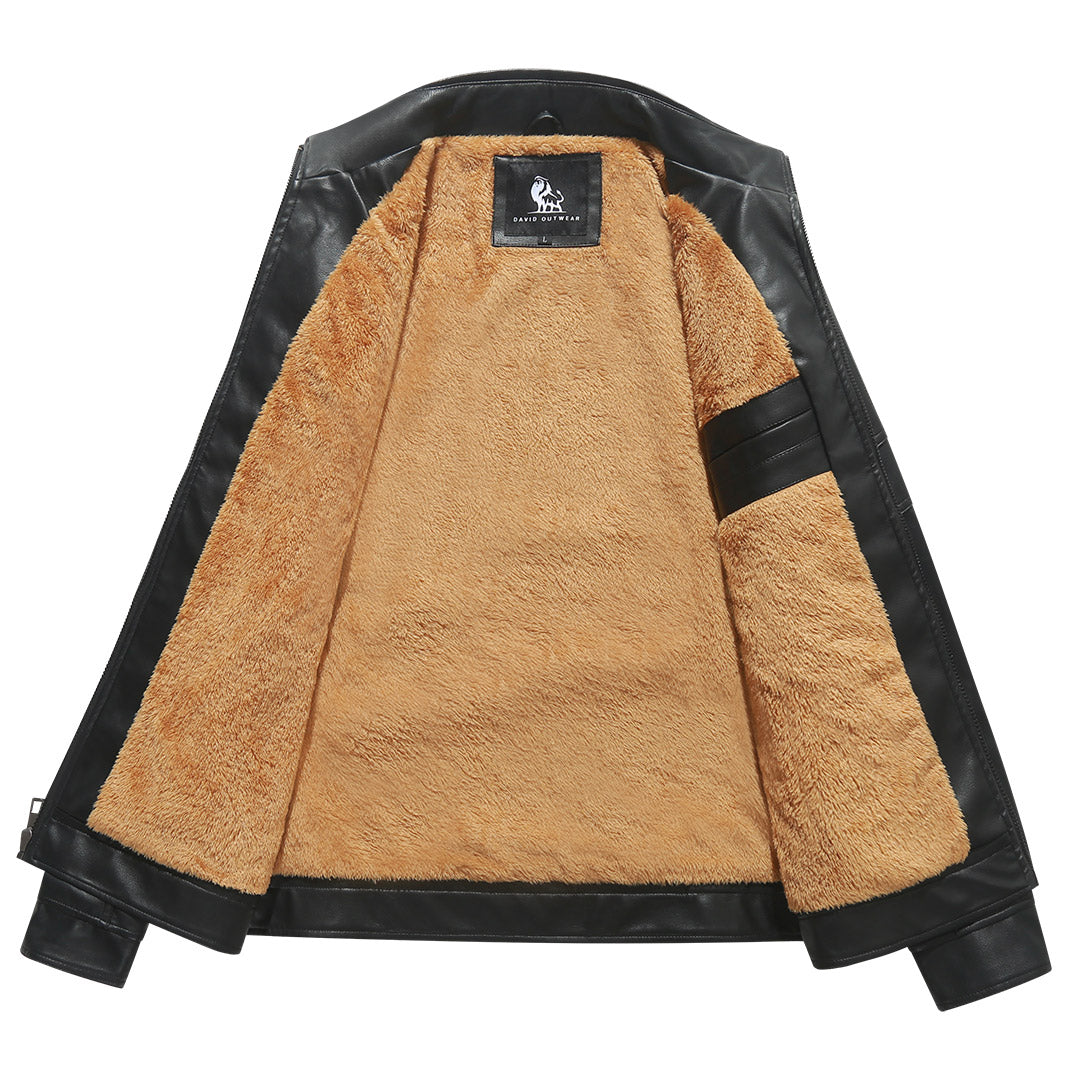 Chaqueta de forro polar estilo motorista