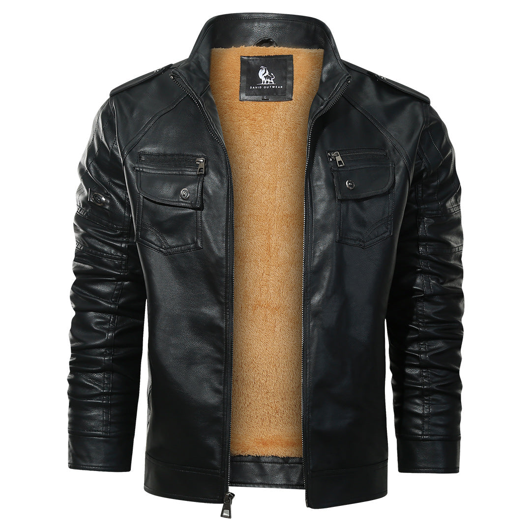 Chaqueta de forro polar estilo motorista